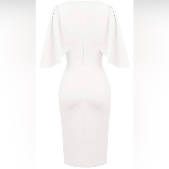 NWT GRACE KARIN Women 3/4 Ruffle Sleeve Slim Fit Business Pencil Dress - Picture 2 of 6